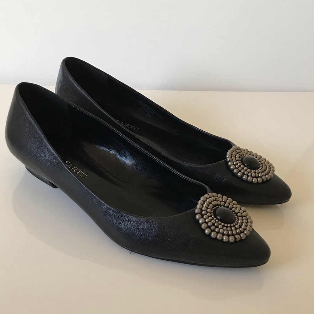 Franco Sarto block heel medallion flat size 9 M